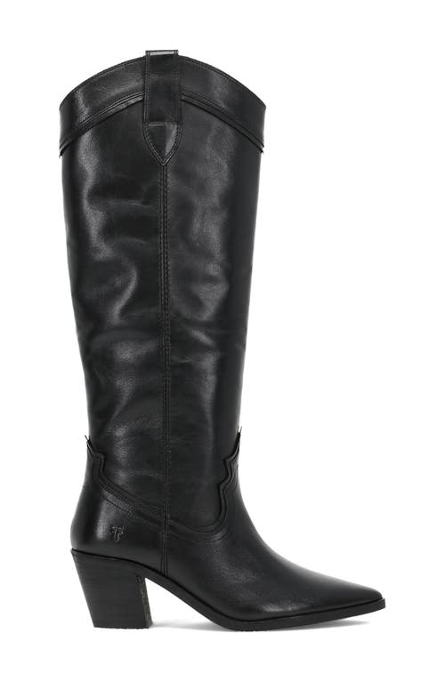 Frye Sara Knee High Western Boot In Black