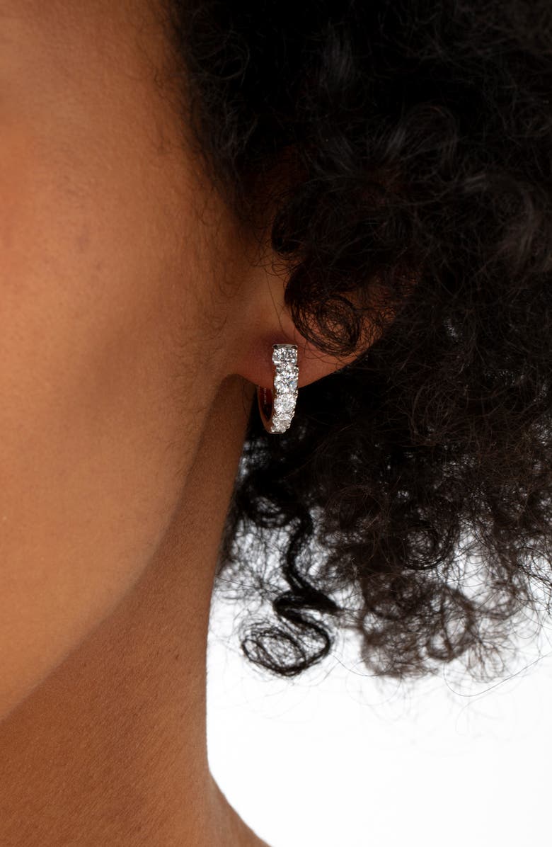 Mémoire Essential Graduated Diamond Hoop Earrings, Alternate, color, White Gold