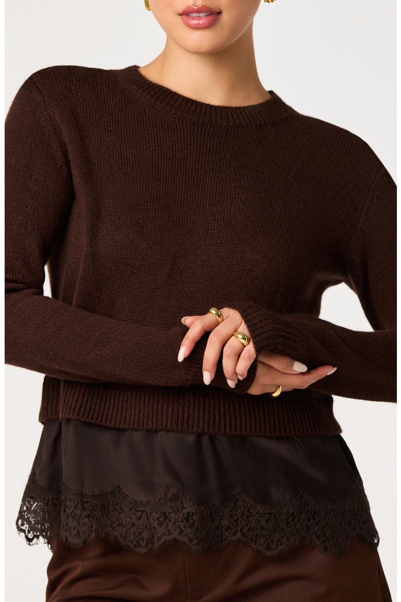 Juliette Crewneck Sweater, Alternate, color, BROWN