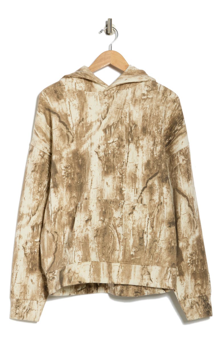 FLEECE FACTORY Print Cotton Blend Hoodie, Alternate, color, Tree Bark