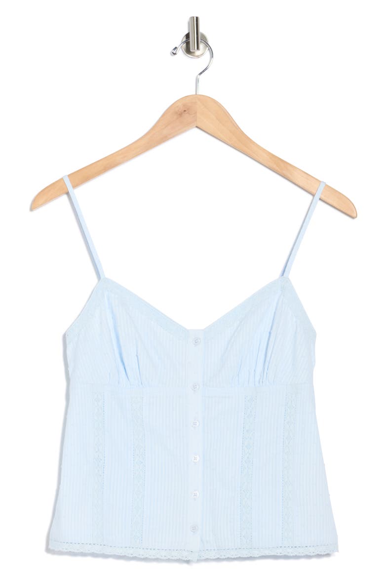 Button Front Baby Doll Tank Top, Alternate, color, BLUE BIRD
