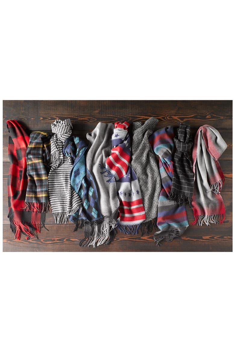 Red Check Knit Scarf, Alternate, color, RED/ BLACK