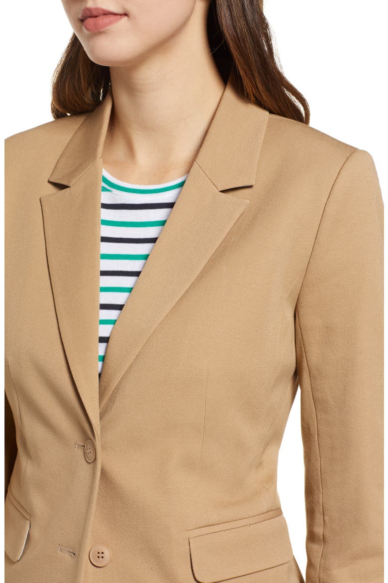 Stretch Cotton Twill Blazer, Alternate, color, TAN TANNIN