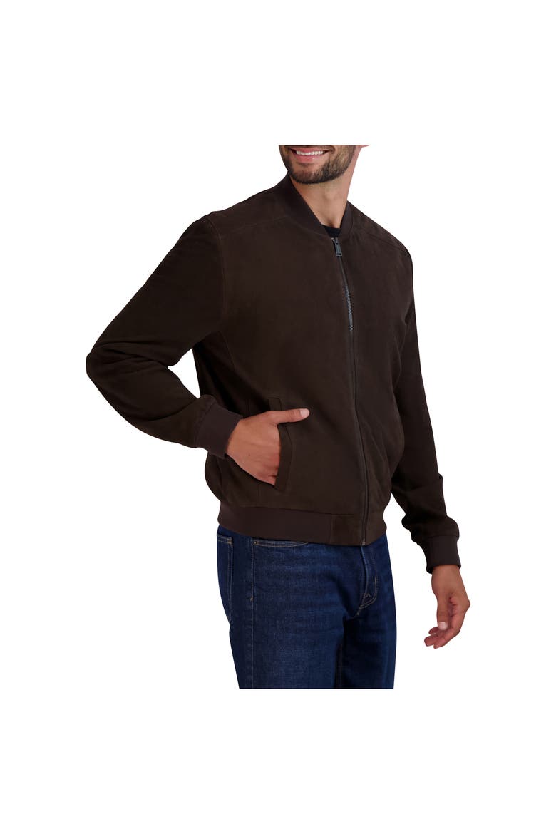 Suede Bomber Jacket, Alternate, color, DK CHOCOLA