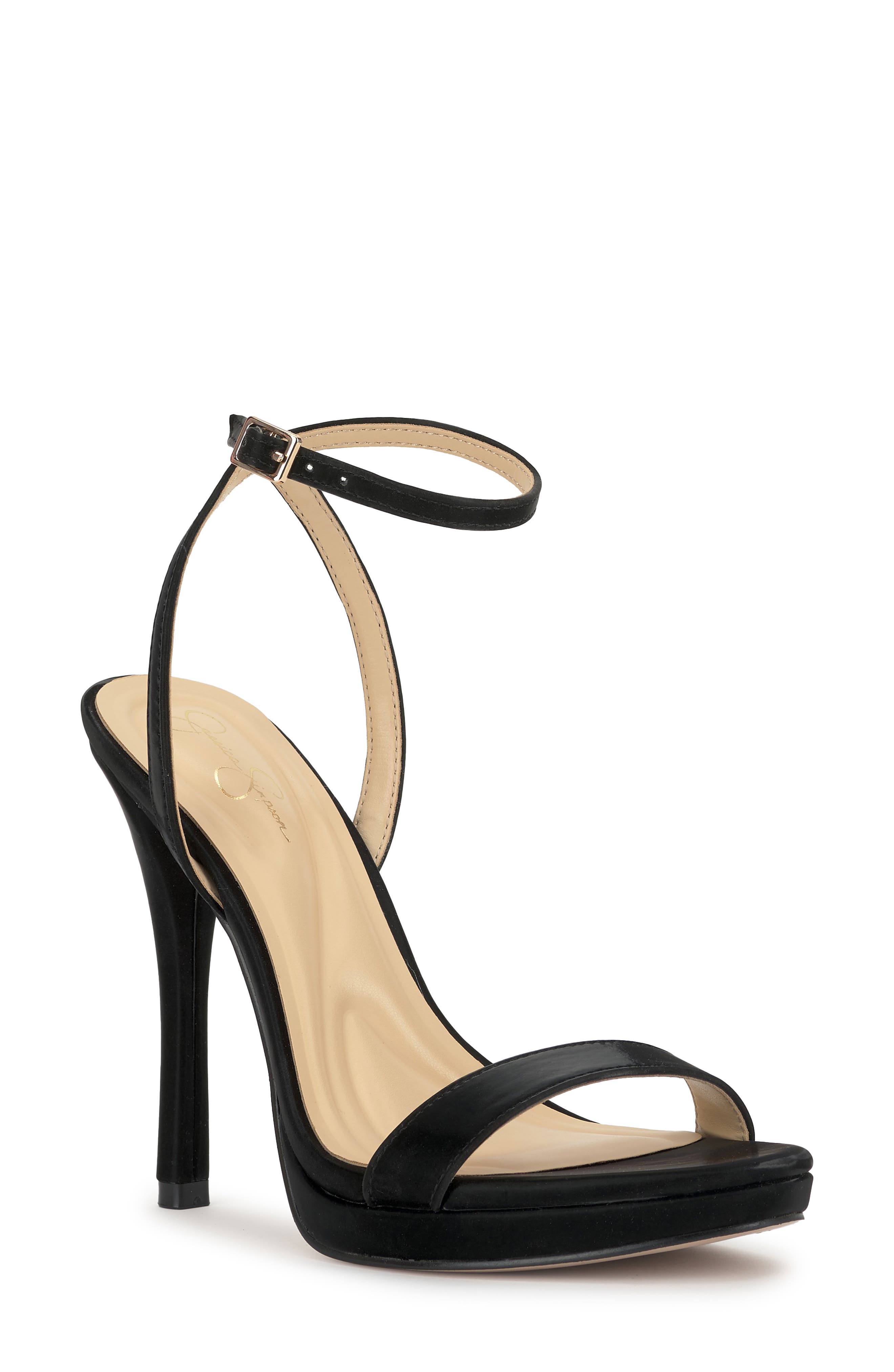 Divra Ankle Strap Stiletto Sandal, Main, color, BLACK