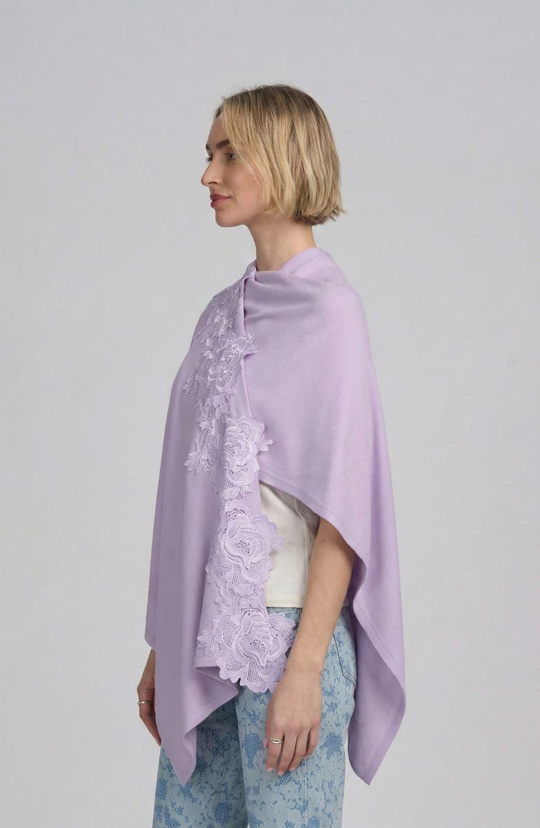 ELLE Collection Fine Gauge Draped Cardigan With Lace Applique, Alternate, color, 