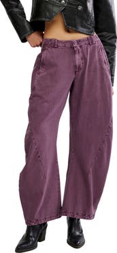 Free People Spotlight Washed Barrel Leg Trousers