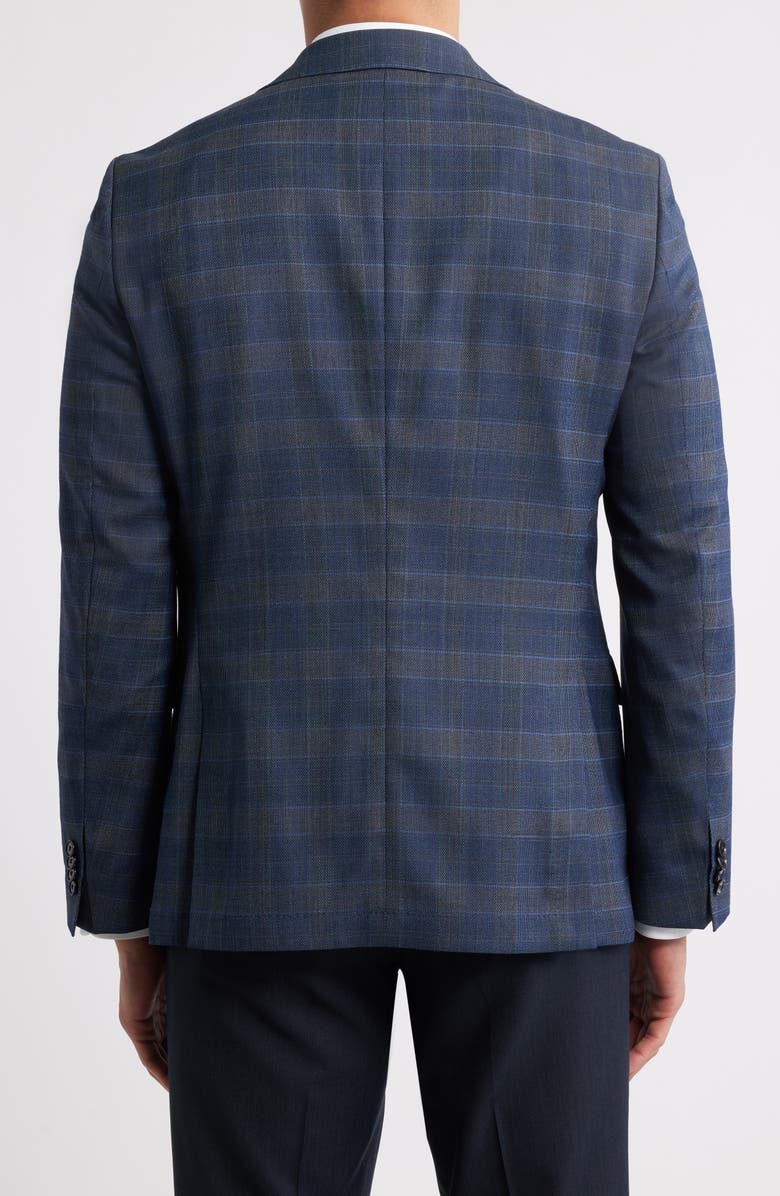 BOSS Hutson Plaid Sport Coat, Alternate, color, Navy