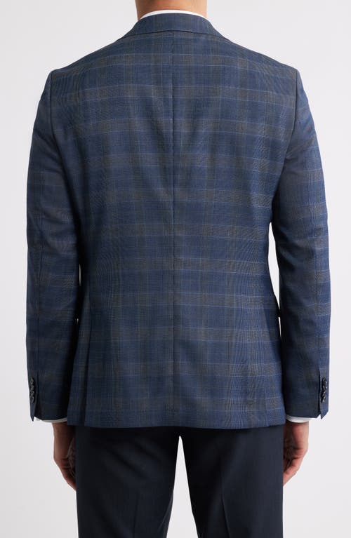 Hugo Boss Boss Hutson Check Virgin Wool Sport Coat In Blue