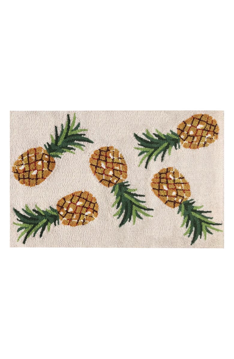 R16 HOME Pineapple Toss Door Mat, Main, color, Ivory Multi