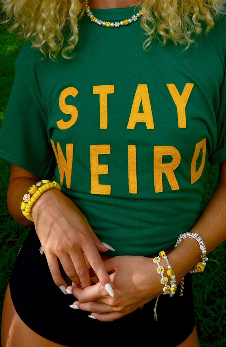 Venessa Arizaga Don't Worry Bee Happy Pearl Bracelet, Alternate, color, White