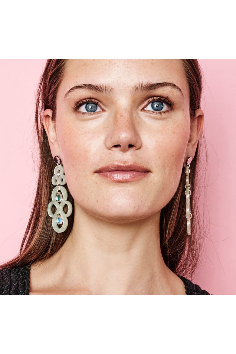 Batik Earrings - Regent Green & Iridescent, Alternate, color, Regent Green & Iridescent