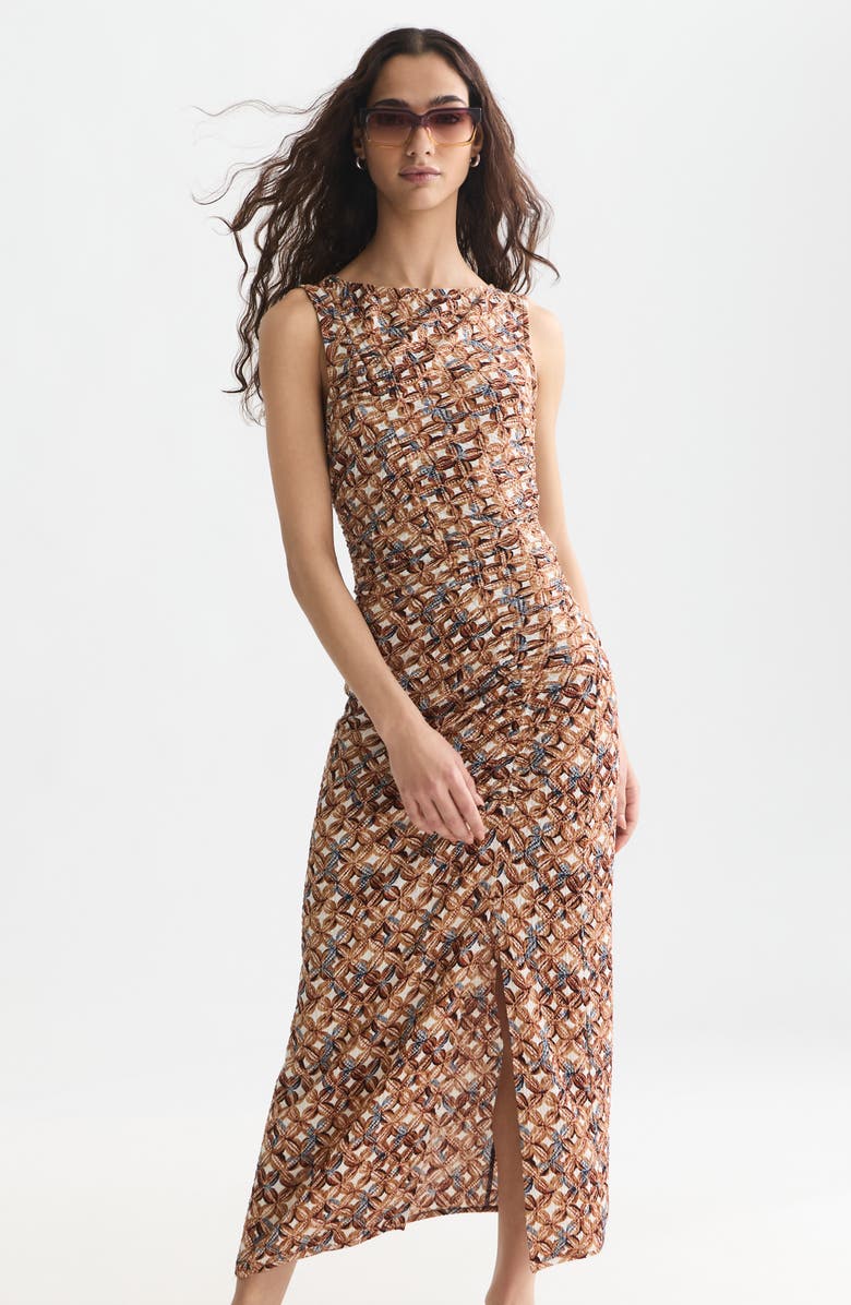 Scotch & Soda Print Texture Sleeveless Maxi Dress, Alternate, color, Tiles Flower Doeskin