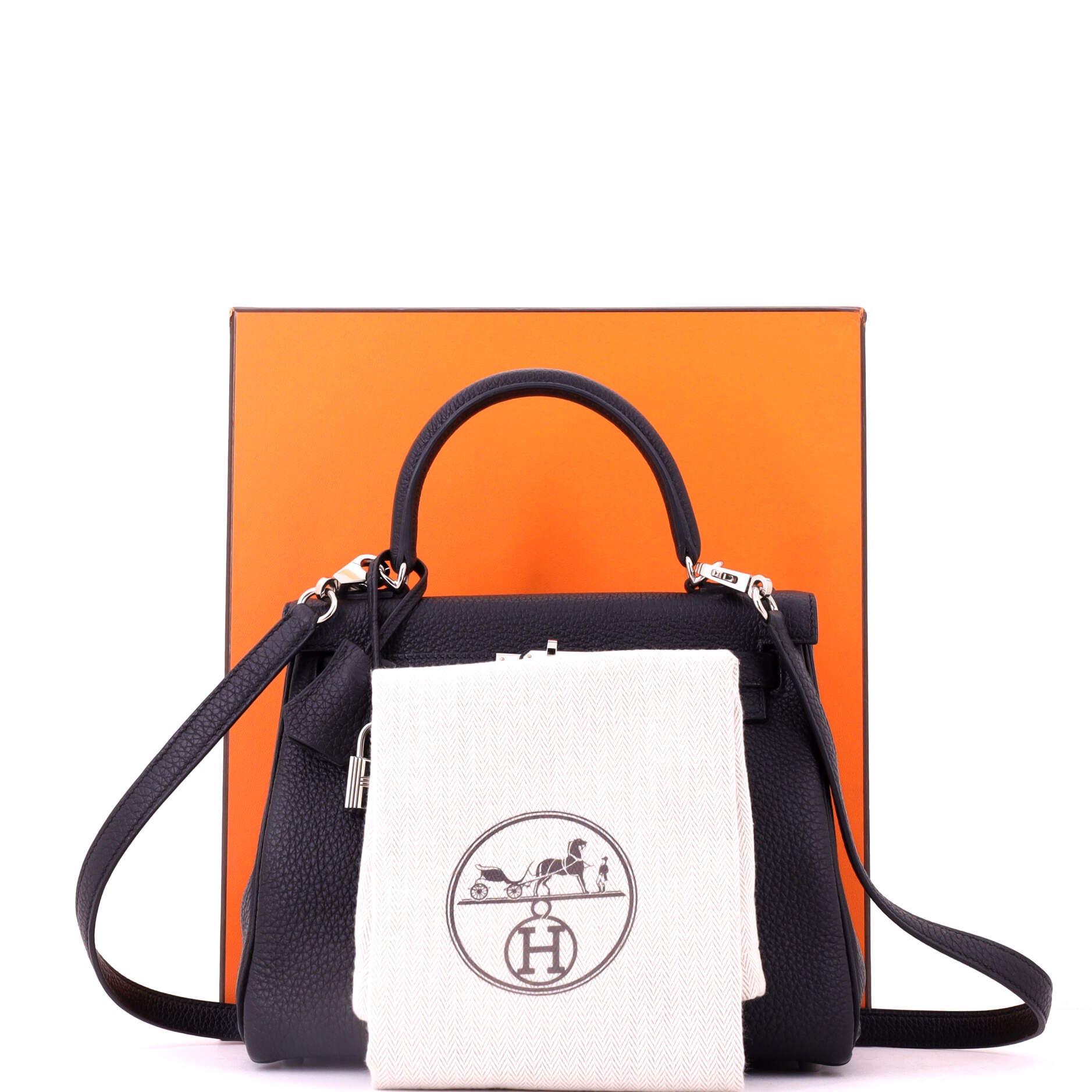 81034712 Kelly Handbag Black Togo with Palladium Hardware 25, Alternate, color, 