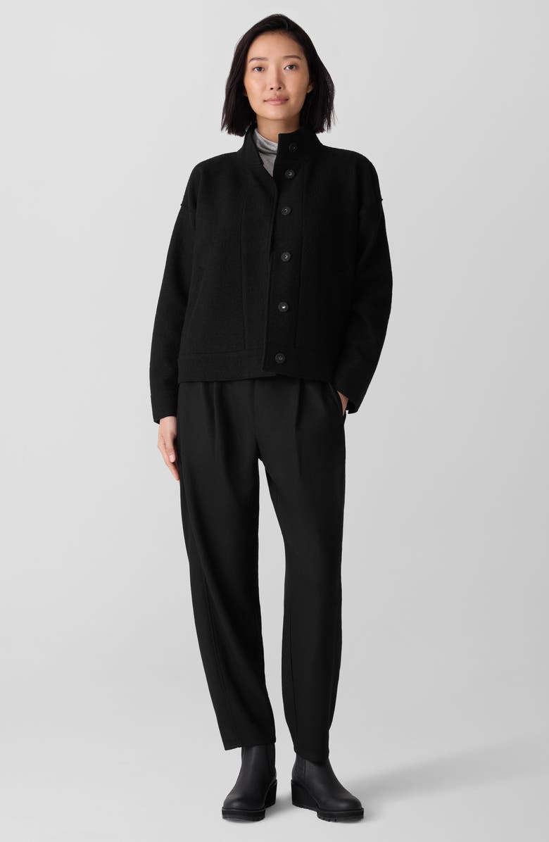 Eileen Fisher Boiled Wool Jacket, Alternate, color, Black
