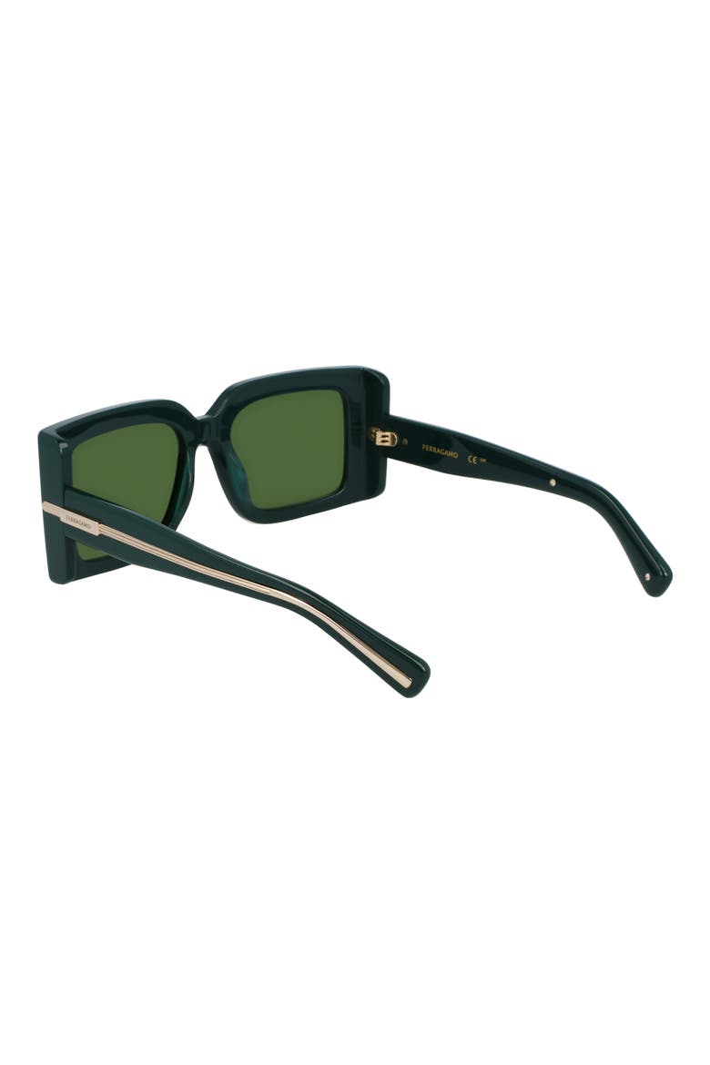 Prisma 55mm Modified Rectangular Sunglasses, Alternate, color, DARK GREEN