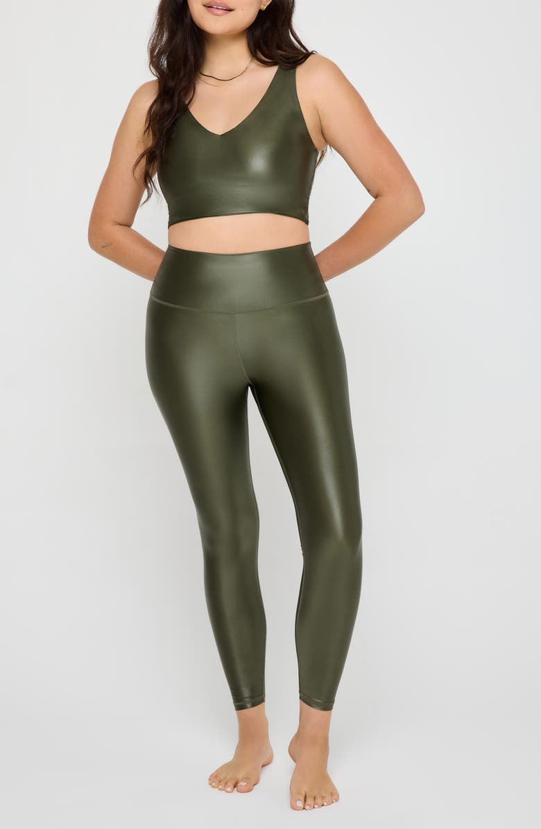 Spiritual Gangster Harlow High Gloss Crop Tank, Alternate, color, Spruce