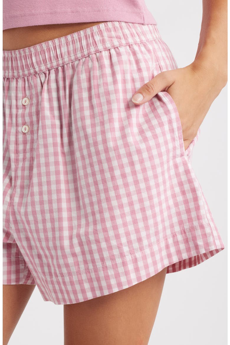 Oversize Boyfriend Boxer Shorts, Alternate, color, PINK LUELLA GINGHAM