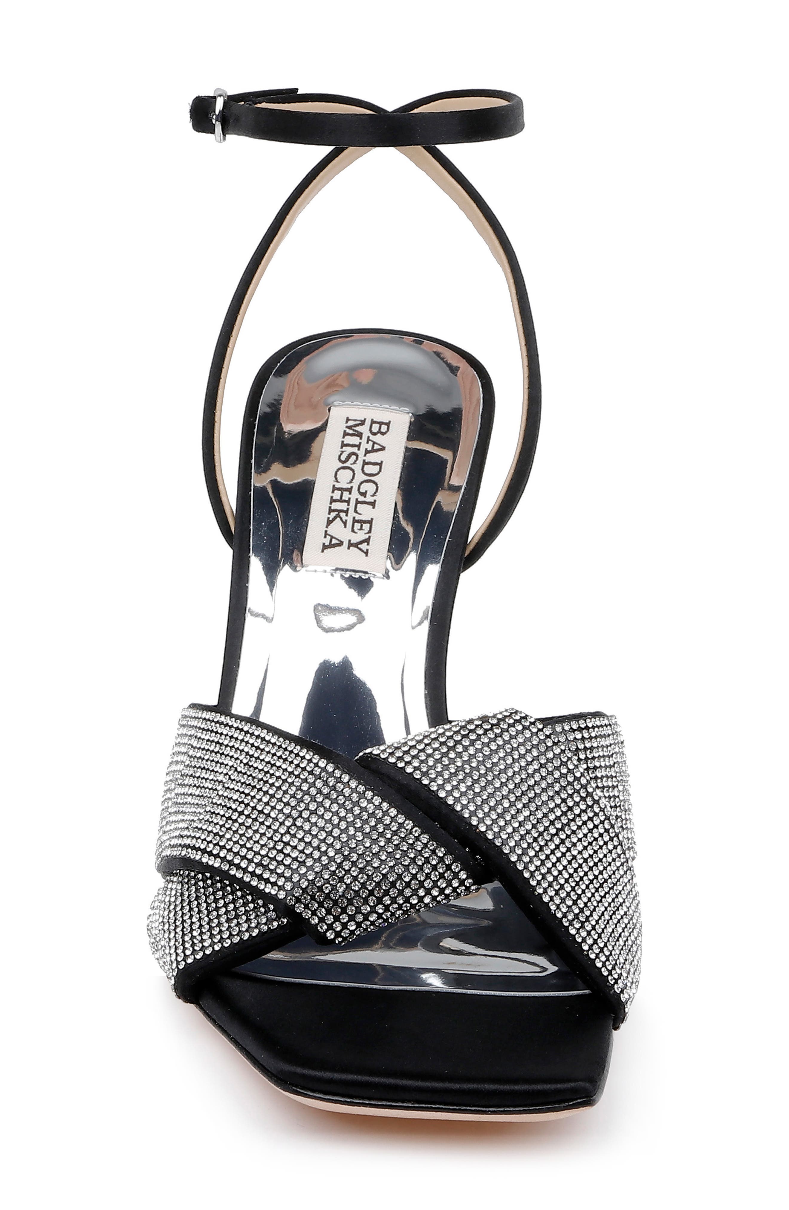 Brinlee Ankle Strap Sandal, Alternate, color, BLACK SATIN