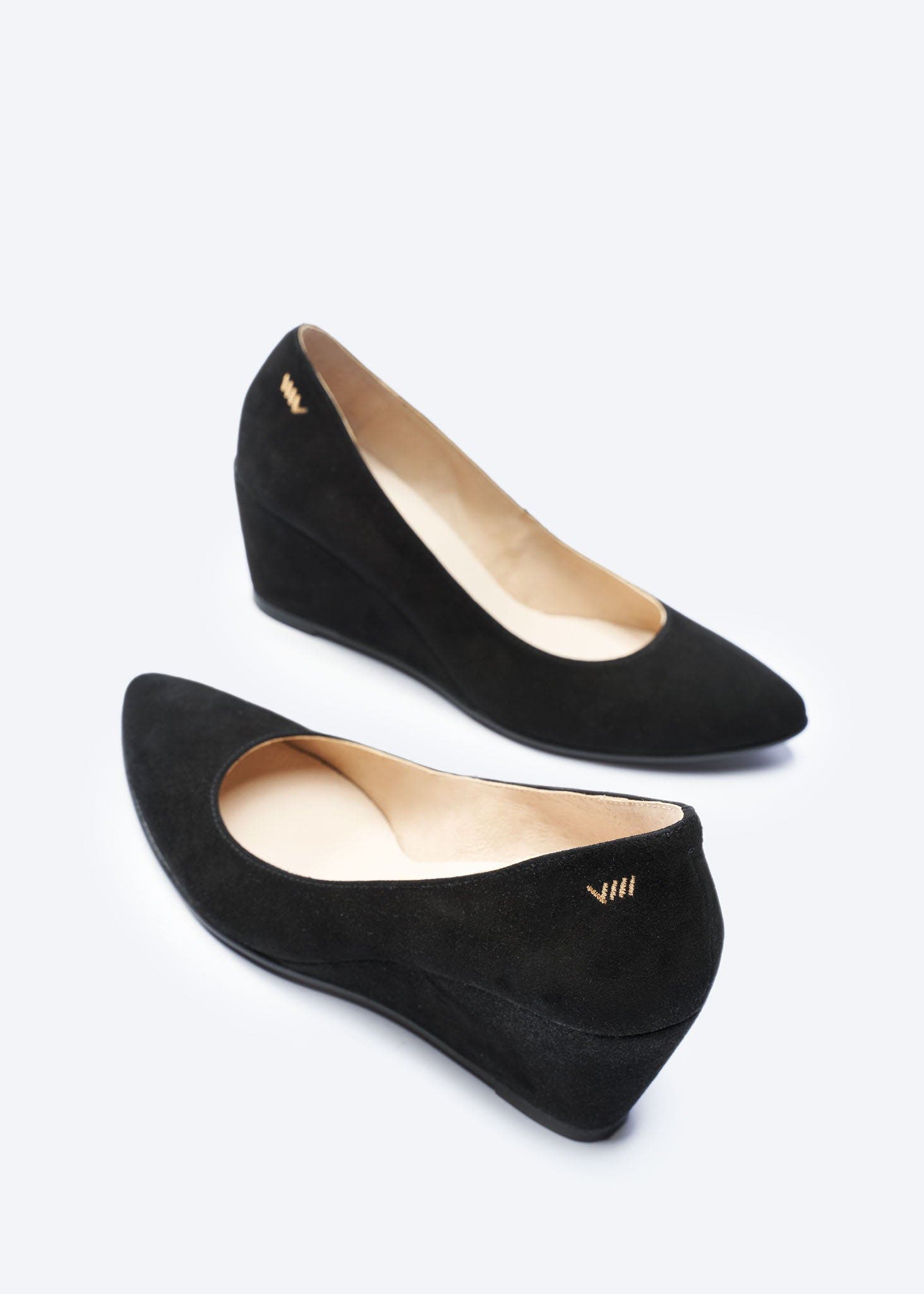 VISCATA Verona Suede Wedges, Alternate, color, Black