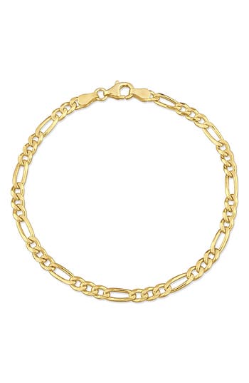 Delmar 3.8mm Figaro Link Bracelet In Yellow