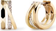 Ana Luisa Esme Trip Cubic Zirconia Huggie Hoop Earrings