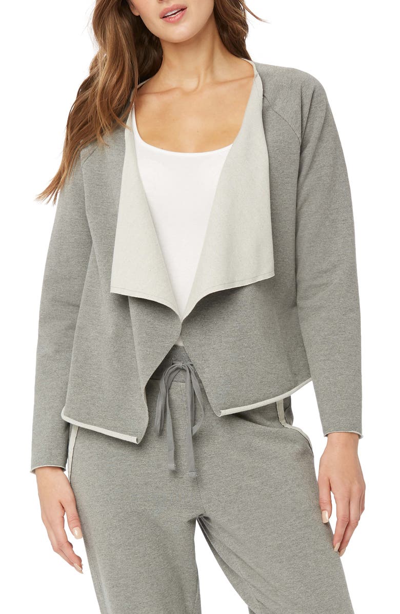 NYDJ Draped Open Front Sweatshirt, Main, color,