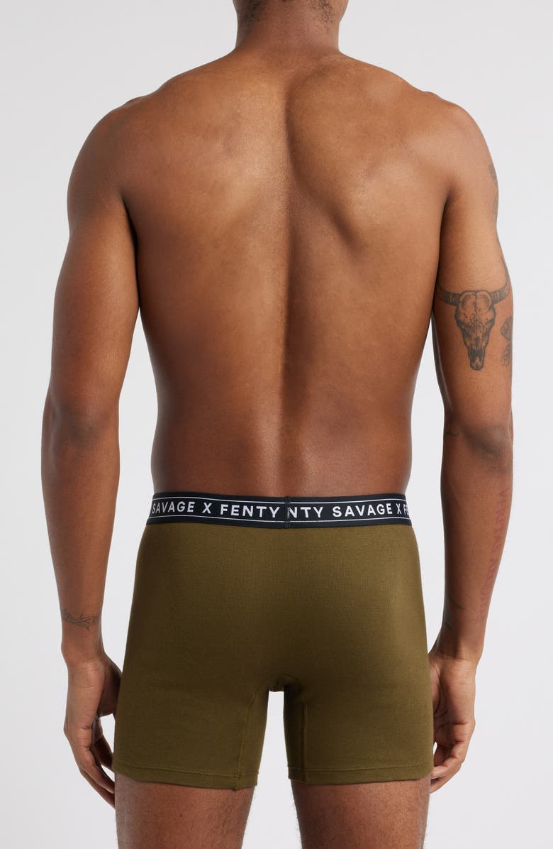 SAVAGE X FENTY Savage Classics 3-Pack Boxer Briefs, Alternate, color, Black Caviar/ Green O