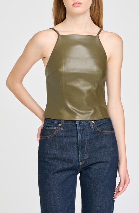 Veronica Faux Leather Camisole