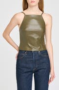 WAYF Veronica Faux Leather Cami Top