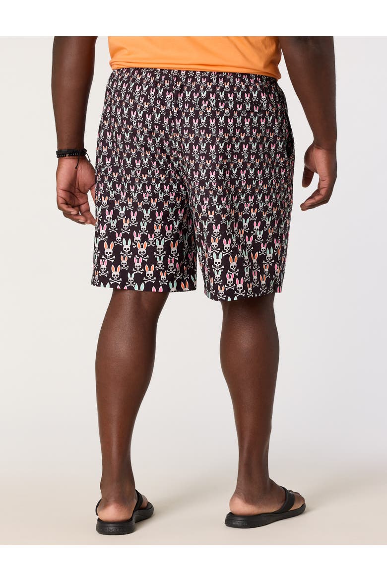 Big & Tall Byron Allover Swim Trunks, Alternate, color, BLACK