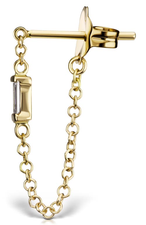 Maria Tash Baguette Diamond Single Chain Wrap Drop Earring In Gold