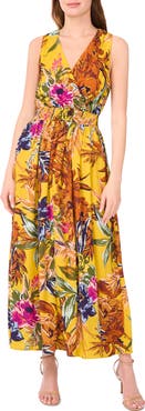 Halogen® Surplice V-Neck Smocked Maxi Dress