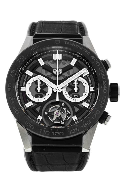 Watchfinder & Co. Tag Heuer Preowned Carrera Chronograph Rubber Strap Watch, 45mm in Black 