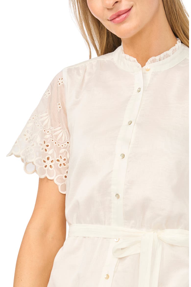 Eyelet Lace Shirtdress, Alternate, color, NEW IVORY