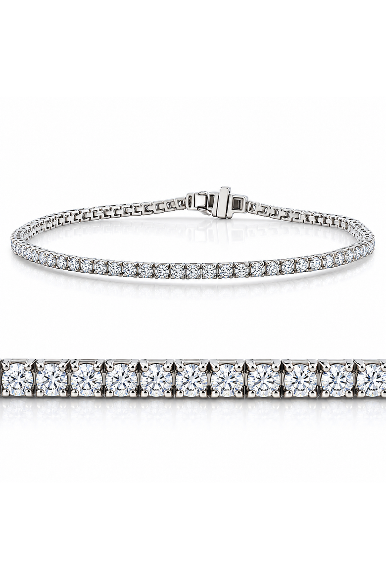 2 - 4ct Diamond Tennis Bracelet 7" Lab Grown, Alternate, color, Silver - 3Ct