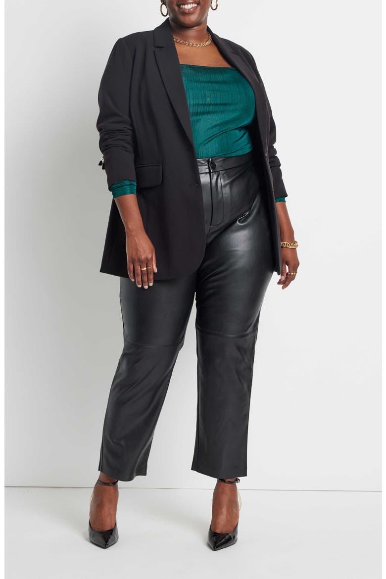 The 365 Semi Stretch Two Button Blazer, Alternate, color, TOTALLY BLACK
