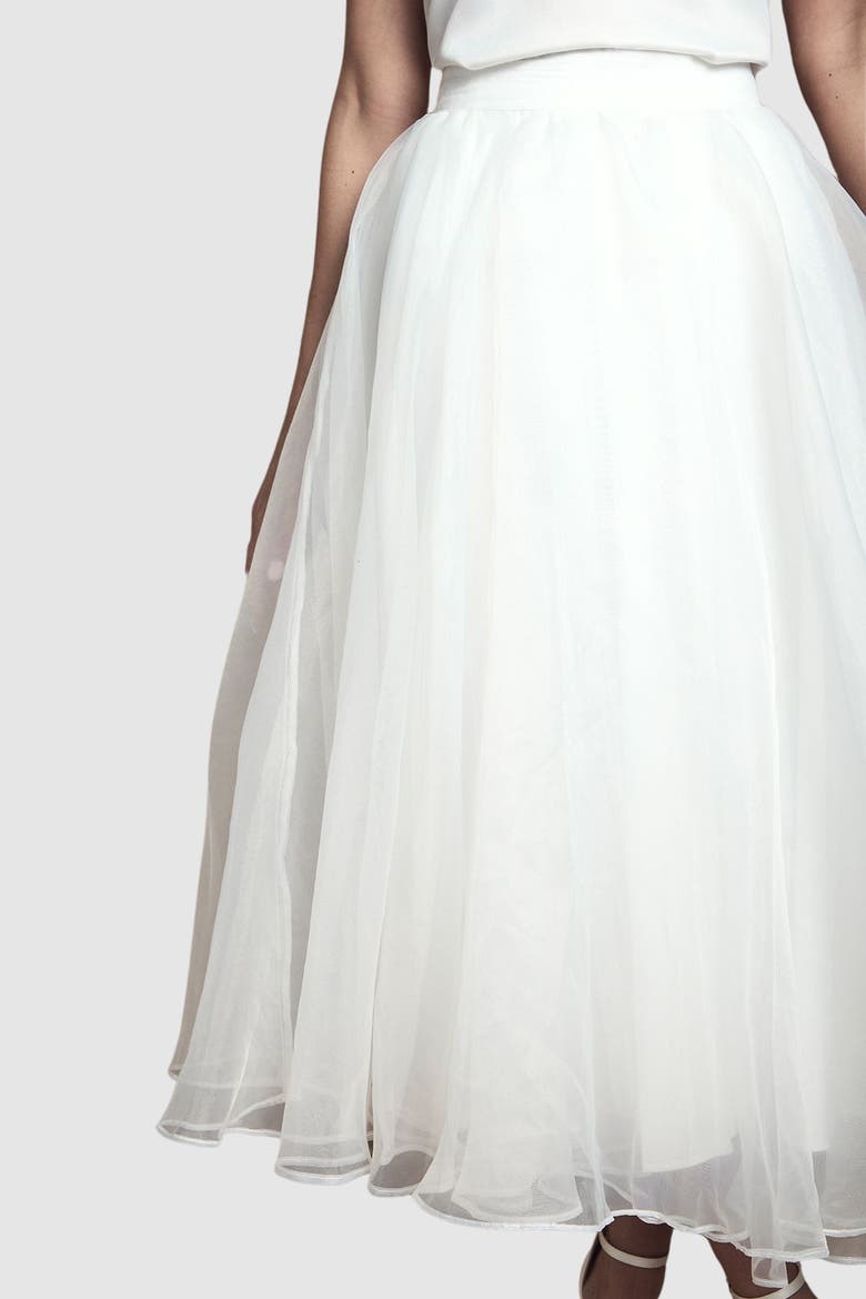 Organza Skirt, Alternate, color, Ivory