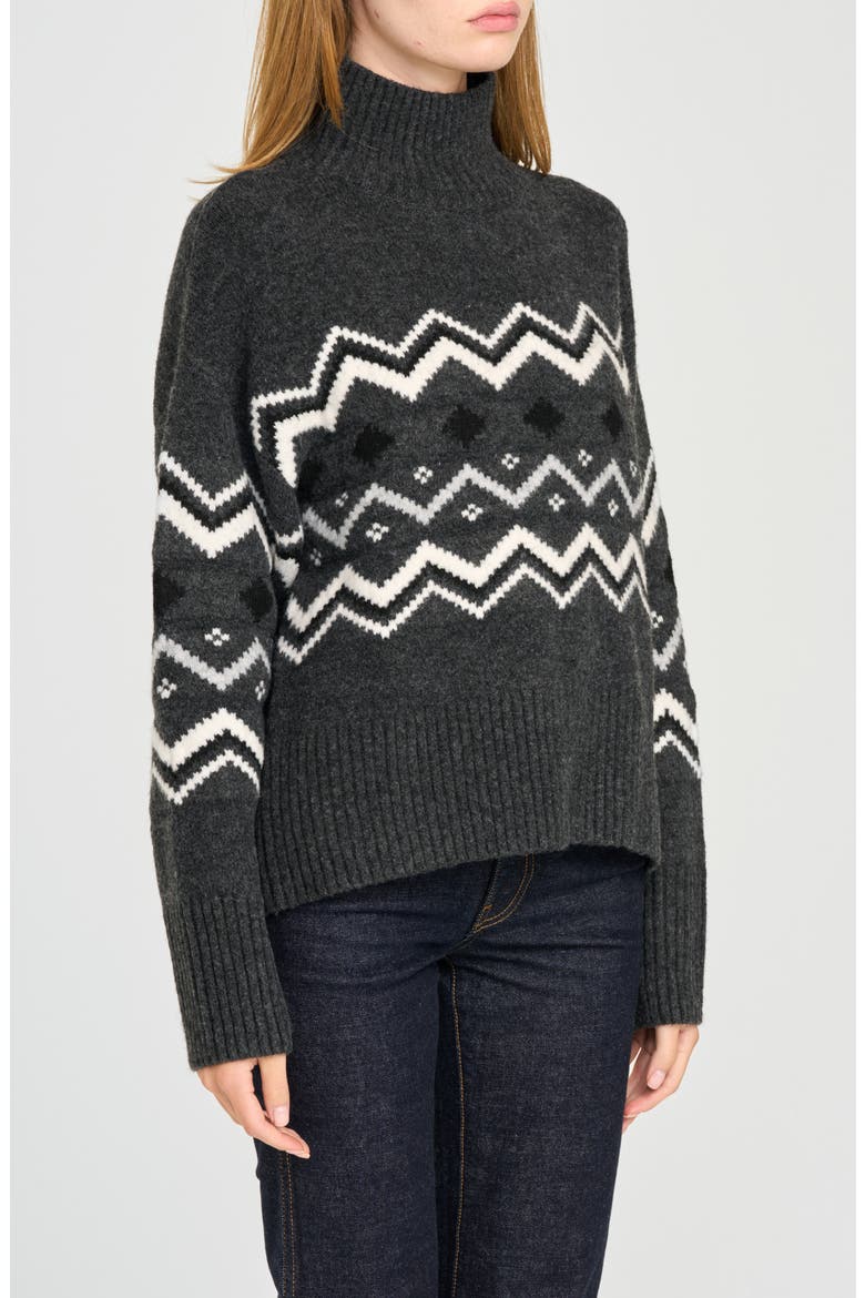 x Rose Lola Orchard Fair Isle Sweater, Alternate, color, CHARCOAL