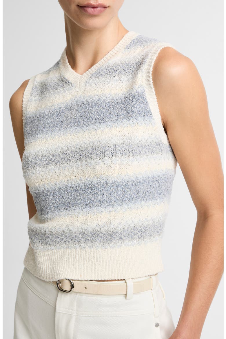 Summer Fair Isle Silk Blend Sweater Vest, Alternate, color, PALE TIDE COMBO