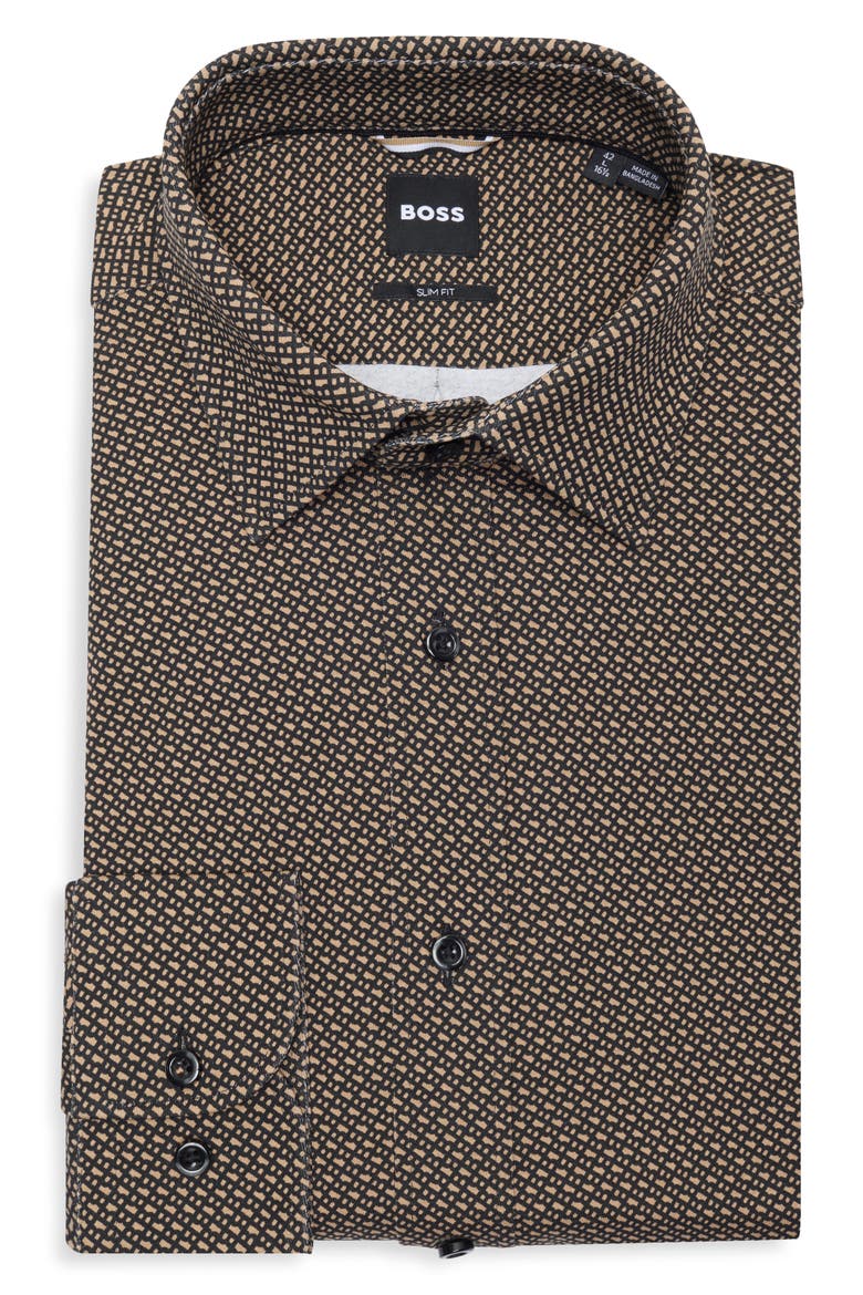 Hank Kent Slim Fit Dress Shirt, Main, color, MED BGE
