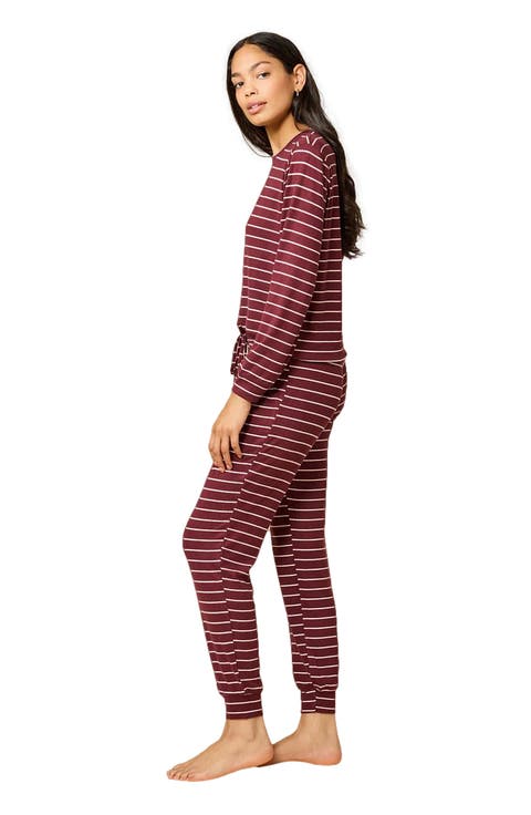Dream Jersey Long Sleeve Crew Neck Lounge Set with Jogger Pant