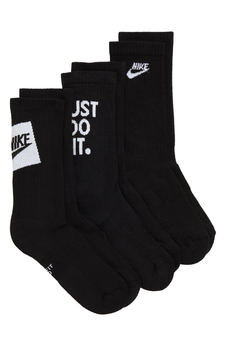 Nike Kids' Everyday Cush Assorted 3-Pack Crew Socks, Main, color,