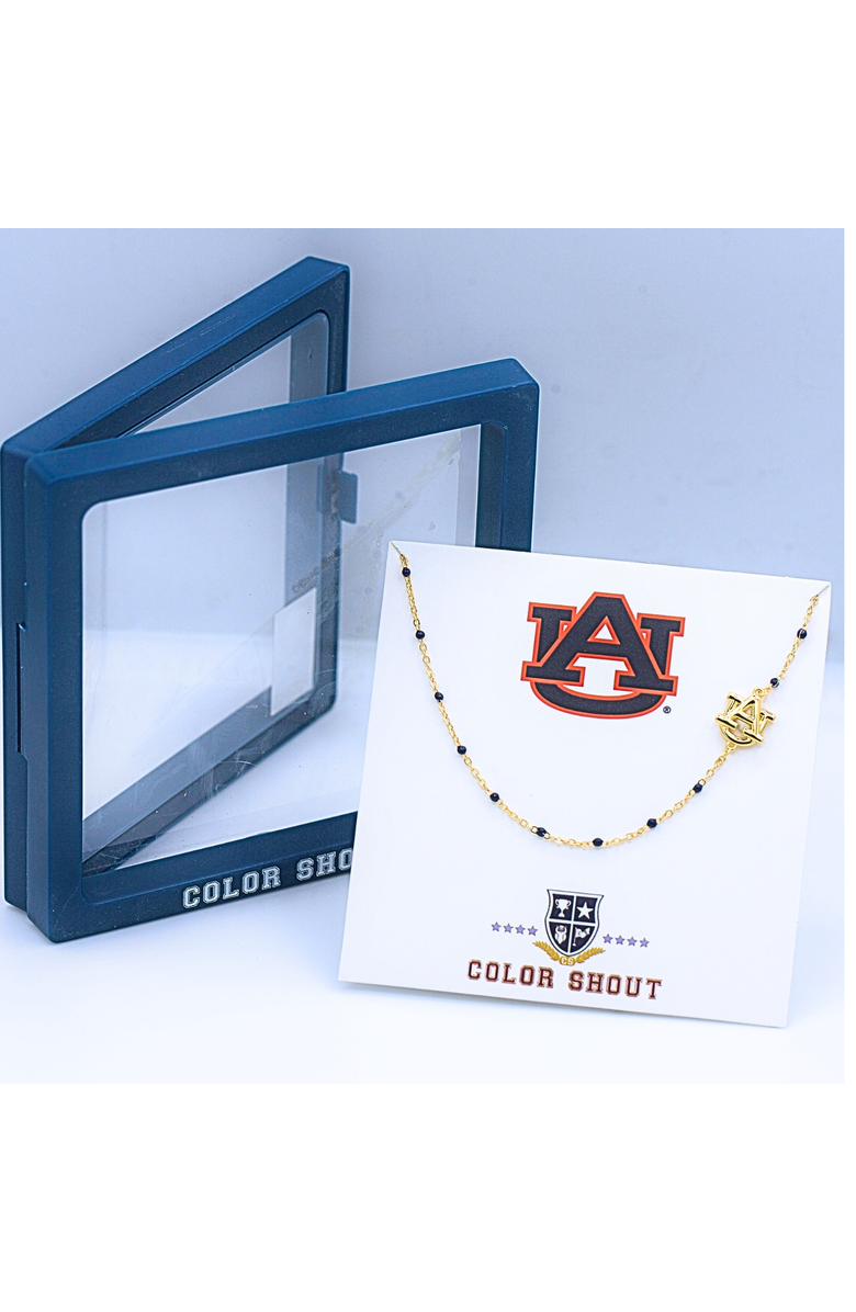 Color Shout Auburn University Side Necklace, Alternate, color, Yellow Gold