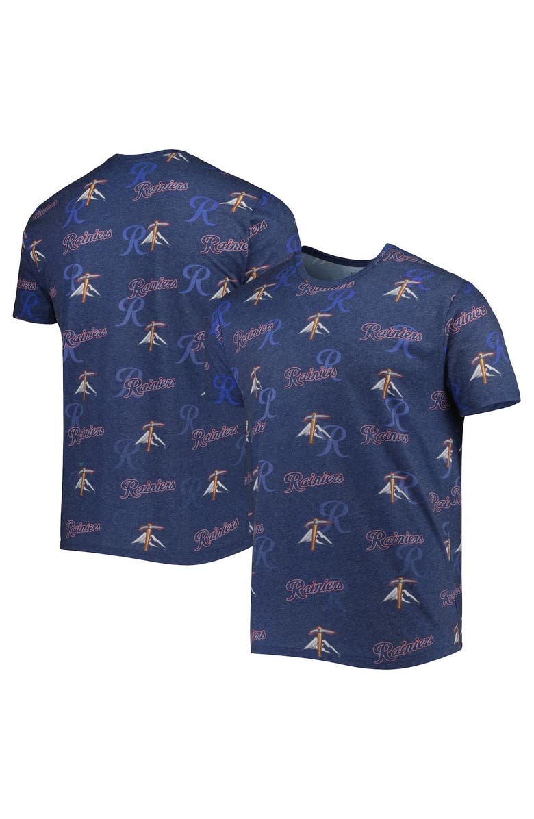 BOXERCRAFT Men's Navy Tacoma Rainiers Allover Print Crafted T-Shirt, Main, color, Navy
