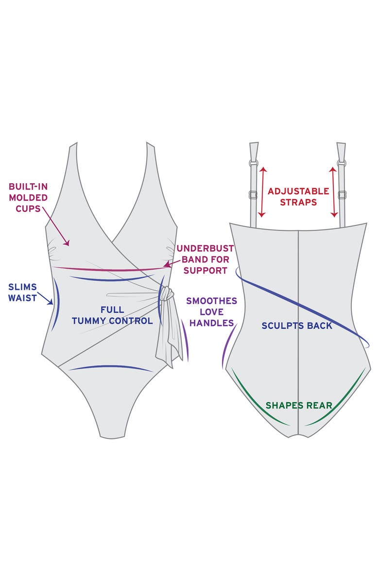 Trimshaper Vera Side-Tie One-Piece Control Swimsuit, Alternate, color, Flora & Fauna