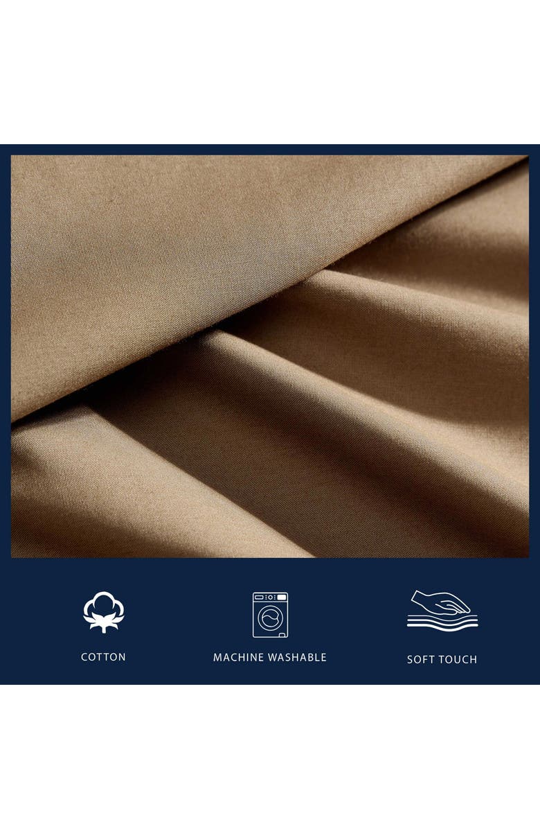 Nautica Bayvies 200-Thread Count Cotton Percale Sheet Set, Alternate, color, Light / Medium Brown