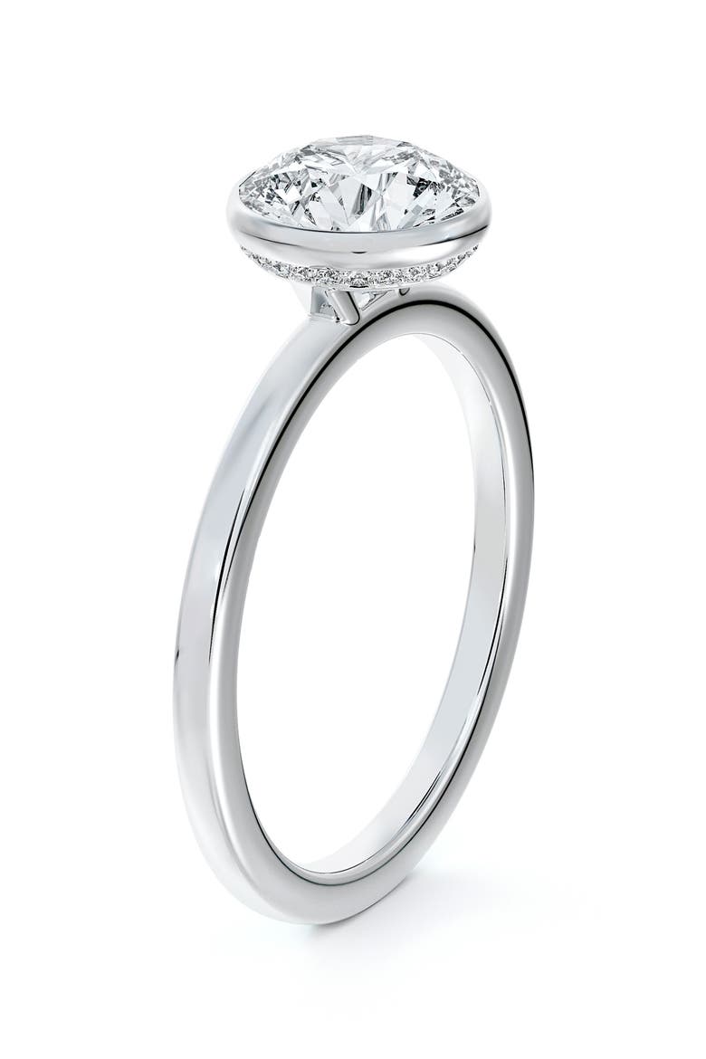 x Micaela Hidden Halo Bezel Set Diamond Engagement Ring, Alternate, color, PLATINUM-D0.70CT