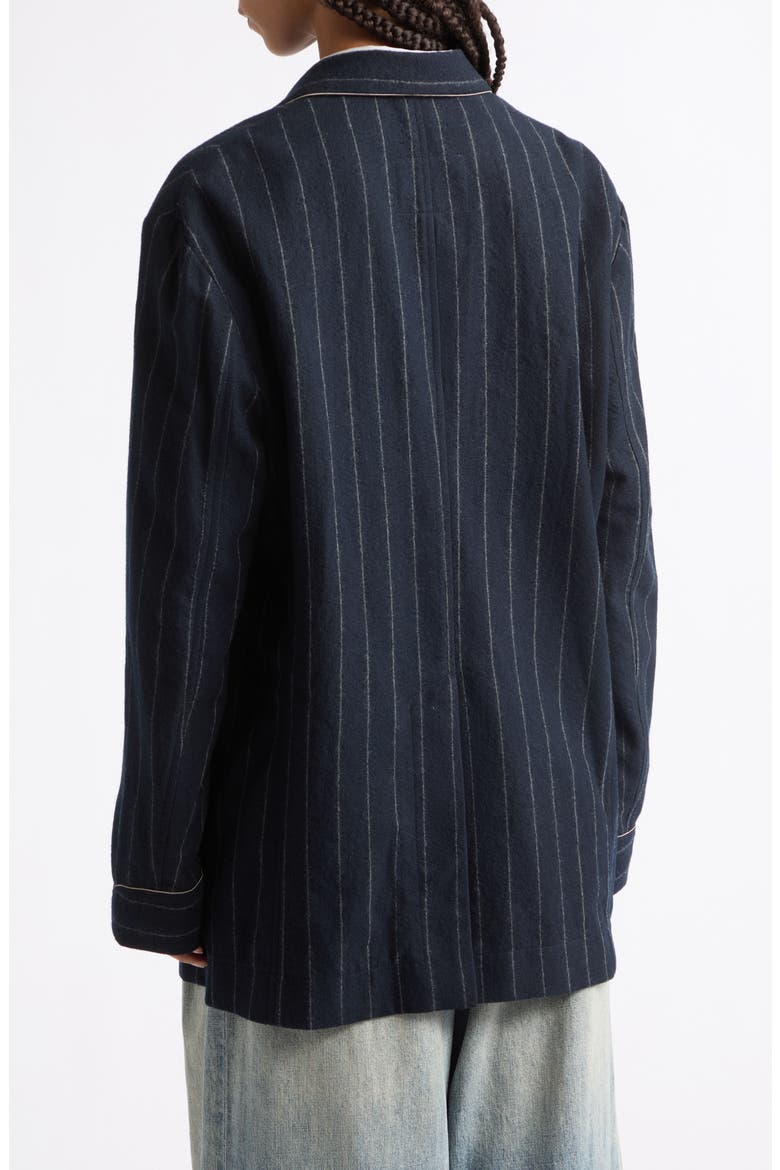 Ragged Pinstriped Wool Blazer, Alternate, color, NAVY AND WHITE STRIPE