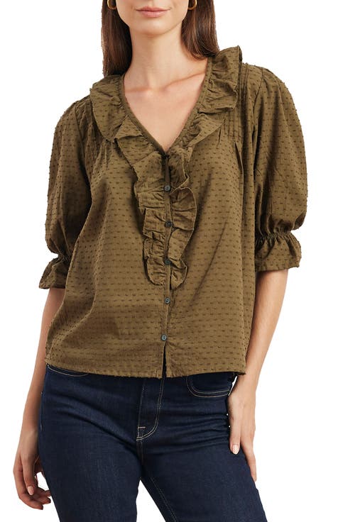 Chloe Cotton Ruffle Shirt